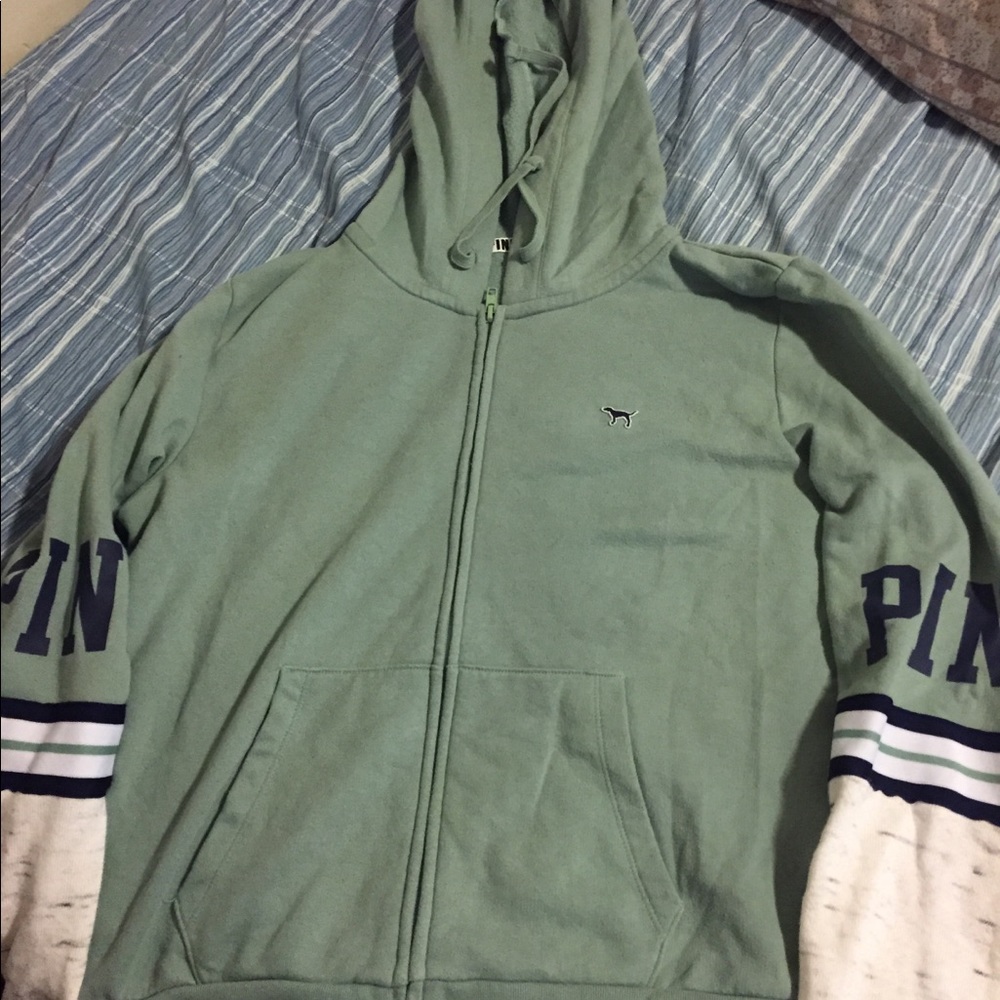 Olive Green VS Pink Zip Up Hoodie